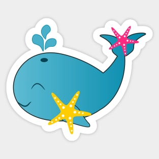 Happy baby whale Sticker